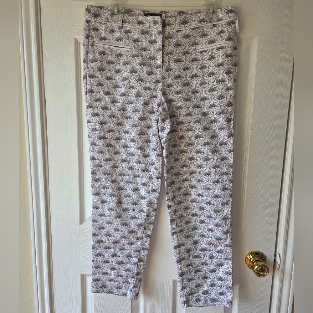 Mint Velvet Women's Floral Pants 14 Petal Pink Lilac Print Capri Trousers